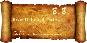 Brandl Benjámin névjegykártya